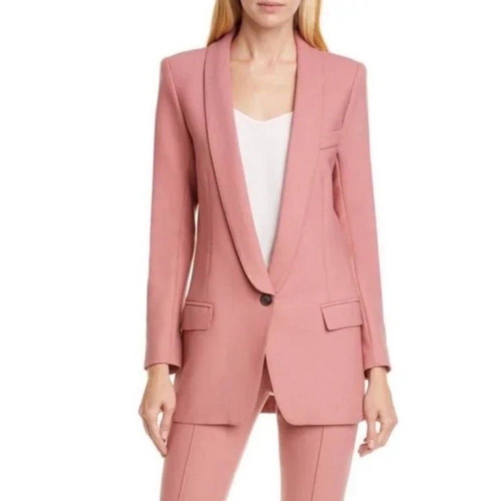 SMYTHE Rose Pink Wool Blend Dress Trouser Pants - Picture 2 of 12